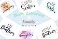 Set lettering quotes for design of babies clothes Royalty Free Stock Photo